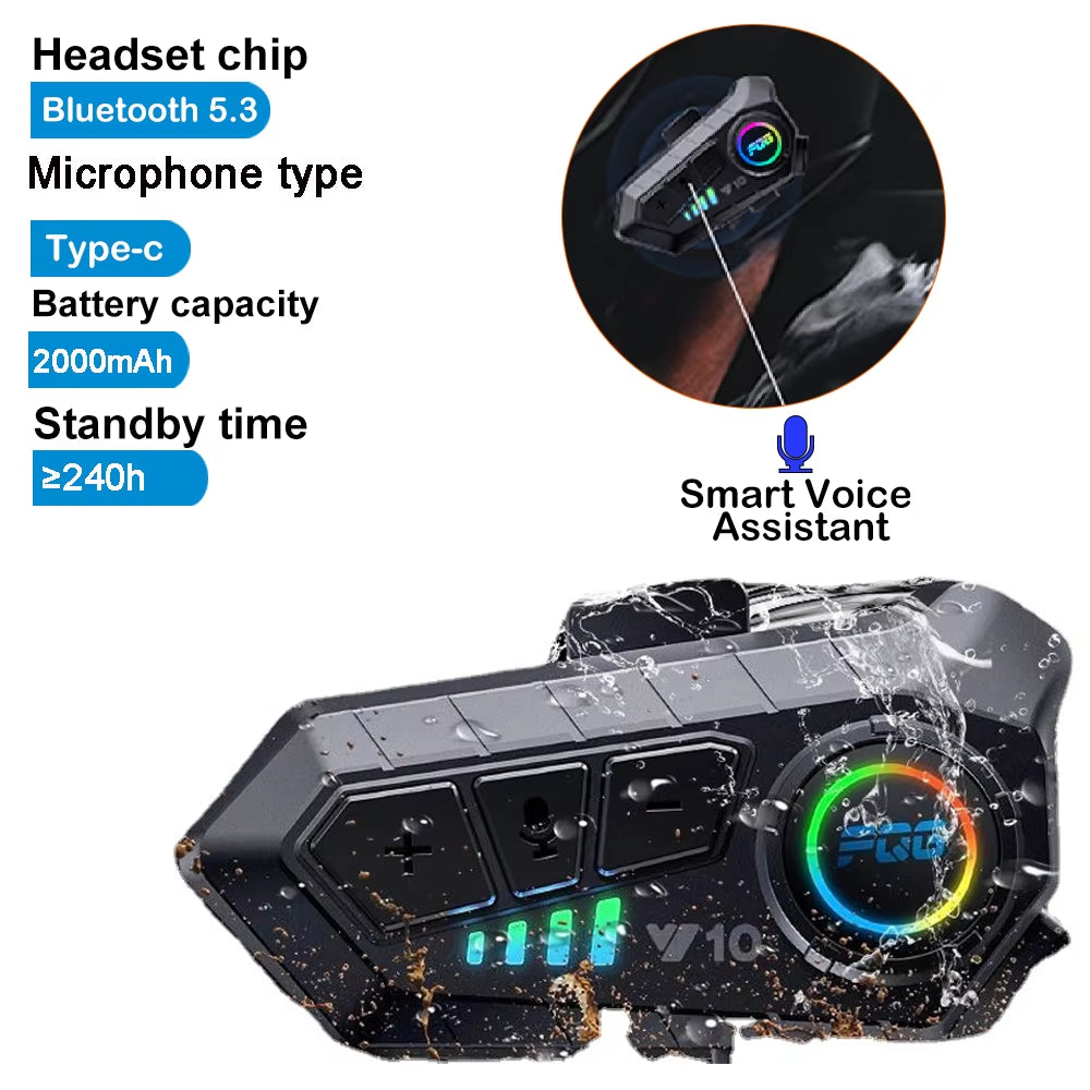 RidePro 5.3: Bluetooth Helmet Headset for Motorcycles