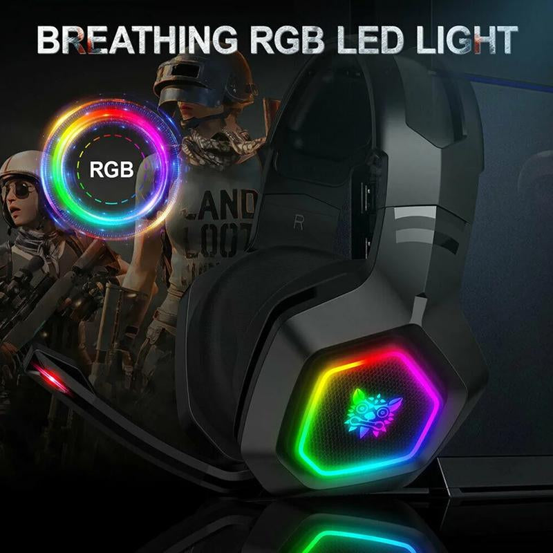Gaming chair with RGB LED lighting and soldiers in the background